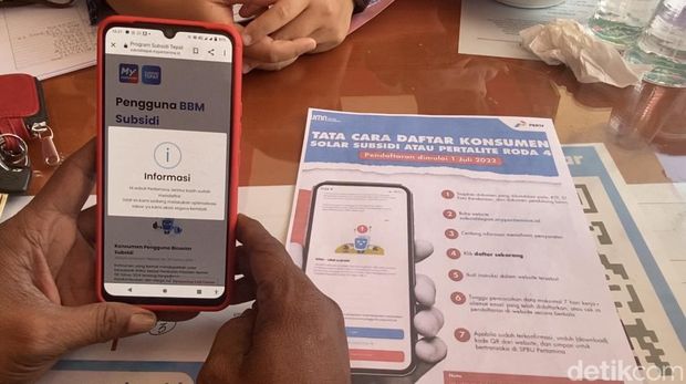 Contoh penggunaan aplikasi MyPertamina.