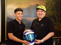 Temui Airlangga, Mario Aji Harap Dukungan Masuk Kualifikasi MotoGP