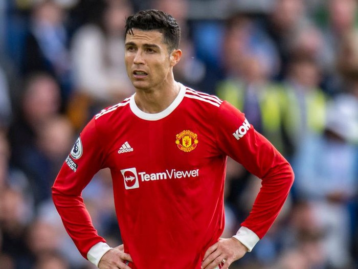 BRIGHTON, ENGLAND - MAY 07: Manchester United's Cristiano Ronaldo during the Premier League match between Brighton & Hove Albion and Manchester United at American Express Community Stadium on May 7, 2022 in Brighton, United Kingdom. (Photo by David Horton - CameraSport via Getty Images)