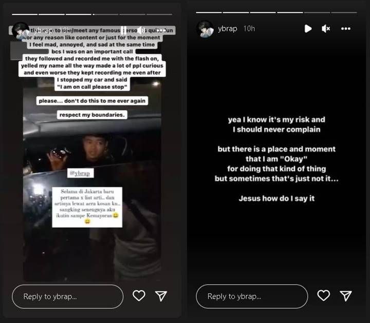 Reza Arap mengeluh seorang penggemar mengikutinya