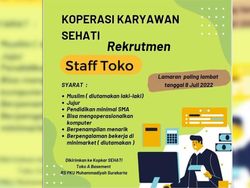 Lowongan Staf Toko di Koperasi Sehati Solo