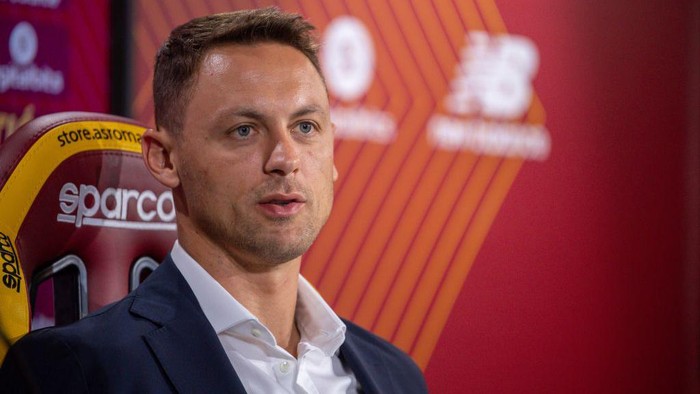 ROME, ITALY - JULY 04: AS Roma player Nemanja Matic during the presentation press conference at Centro Sportivo Fulvio Bernardini on July 04, 2022 in Rome, Italy. (Photo by Fabio Rossi/AS Roma via Getty Images)