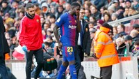 Samuel Umtiti berseragam Barcelona sejak tahun 2016. Tahukah kamu, Umtiti tercatat sudah 105 kali absen berlaga karena cedera yang kebanyakan cedera lutut! (Getty Images)