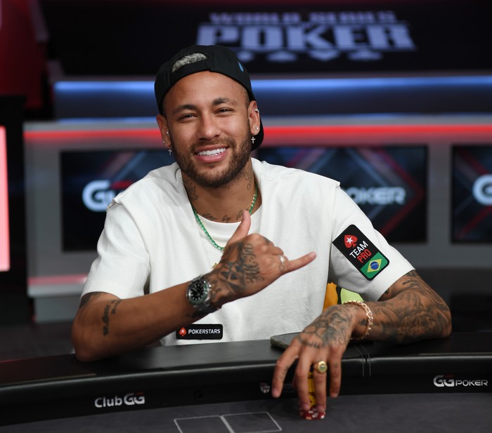 LAS VEGAS, NEVADA - JUNE 13: Brazilian Pro Footballer Neymar da Silva Santos Júnior plays at the 2022 World Series of Poker at Ballys Las Vegas on June 13, 2022 in Las Vegas, Nevada. (Photo by Denise Truscello/Getty Images for Caesars Ent.)