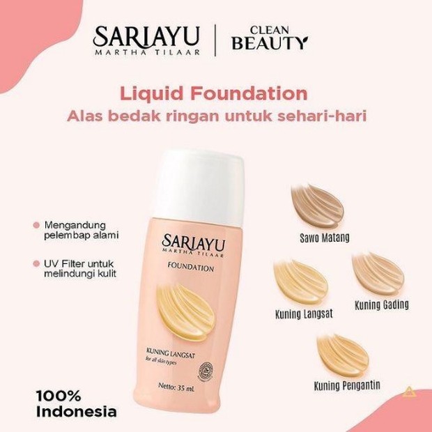 Sariayu Liquid Foundation Salah satu produk Sariayu yang menjadi favorit