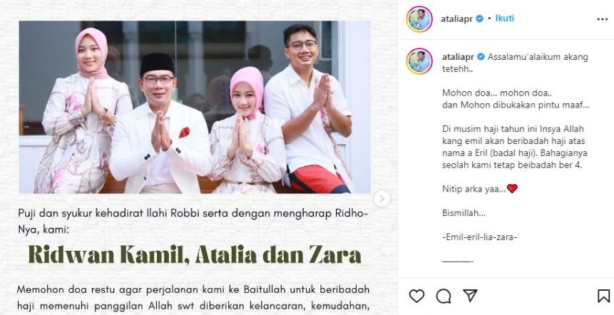 Unggahan Atalia Praratya