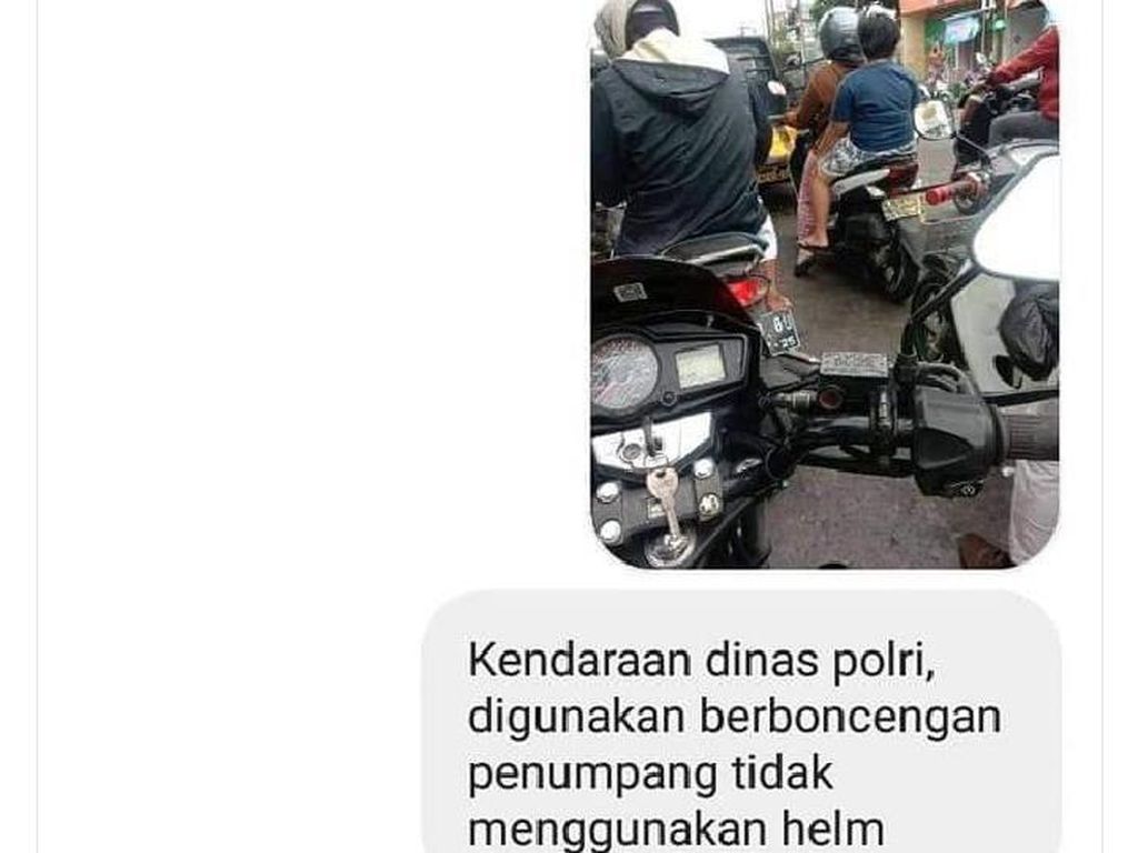 Pembonceng Motor Dinas Polri Tak Berhelm di Jogja, Polisi: Foto Lama Up Lagi