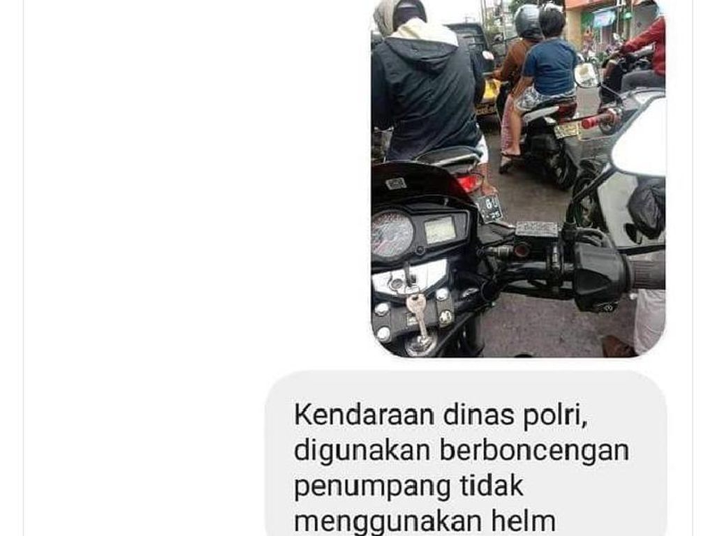 Pembonceng Motor Dinas Polri Tak Berhelm di Jogja, Polisi: Foto Lama Up Lagi Pembonceng Motor Dinas Polri Tak Berhelm di Jogja, Polisi: Foto Lama Up Lagi