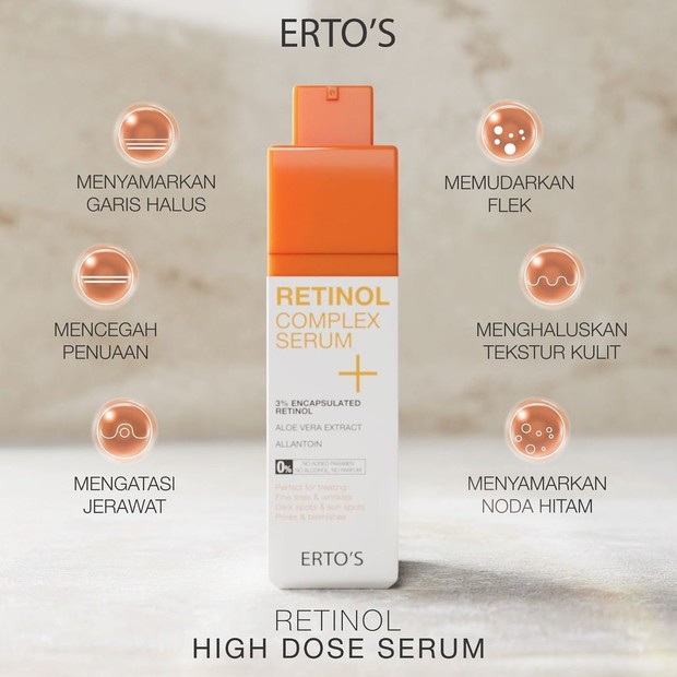 Serum Ertos memiliki fungsi untuk melembabkan kulit, mengurangi jerawat serta mengontrol minyak.