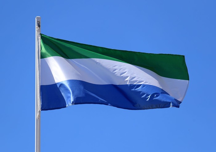 The flag of Sierra Leone during day five of the 2018 Commonwealth Games in the Gold Coast, Australia. (Photo by Mike Egerton/PA Images via Getty Images)
