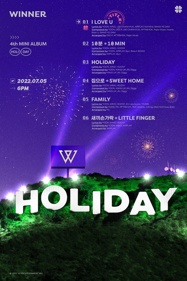 Tracklist Album Holiday / Foto : twitter.com/yg_winnercity Tracklist Album Holiday / Foto : twitter.com/yg_winnercity