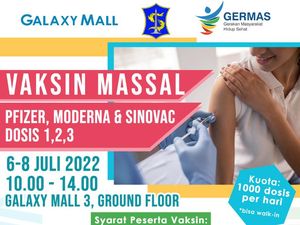 Jadwal Vaksin Massal di Galaxy Mall Surabaya
