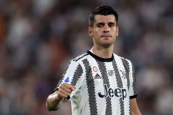 TURIN, ITALY - MAY 16: Alvaro Morata of Juventus celebrates after scoring to give the side a 2-0 lead during the Serie A match between Juventus and SS Lazio at Allianz Stadium on May 16, 2022 in Turin, Italy. (Photo by Jonathan Moscrop/Getty Images)