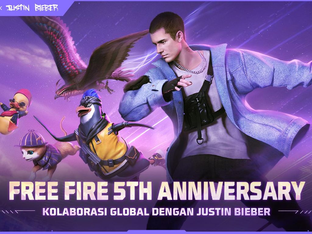Free Fire Gaet Justin Bieber Untuk Rayakan Ulang Tahun ke-5