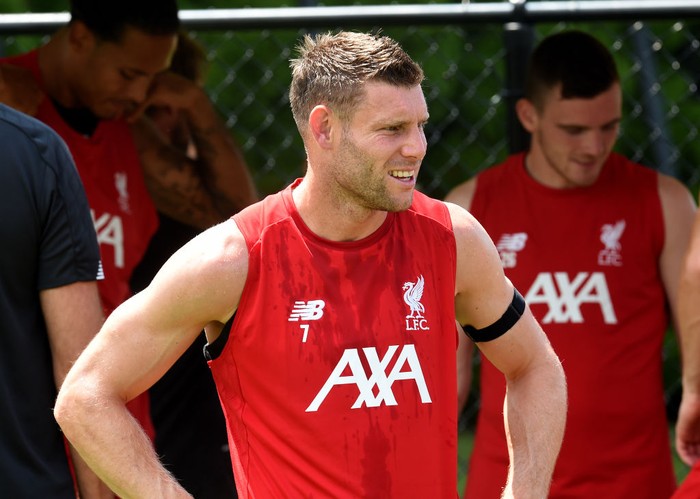 SOUTH BEND, INDIANA - JULY 17: (THE SUN OUT, THE SUN ON SUNDAY OUT) James Milner of Liverpool during a training session on July 17, 2019 in South Bend, Indiana. (Photo by John Powell/Liverpool FC via Getty Images)
