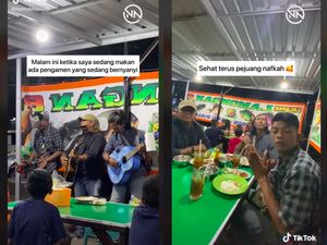 Aksi Pria Traktir Makan Tiga Sekawan Pengamen Ini Tuai Pujian dari Netizen