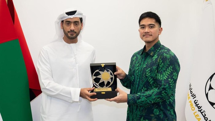 CEO Persis Solo Kaesang Pangarep saat berkunjung ke Liga Pro UEA.