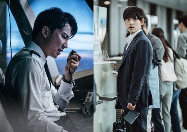 Kim Nam Gil dan Im Siwan dalam film Emergency Declaration/Foto: soompi Kim Nam Gil dan Im Siwan dalam film Emergency Declaration