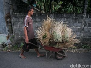 Kreneng dan Bambu Dipakai untuk Bungkus Daging Kurban di Sleman