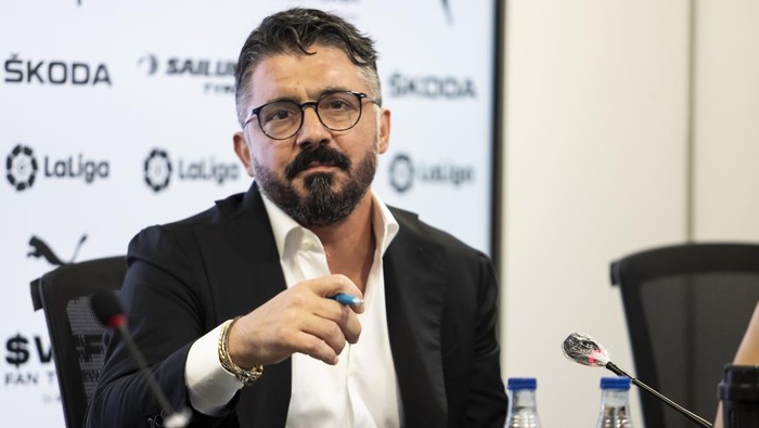 Gennaro Gattuso has been presented at  press conference as  new coach of Valencia CF at Mestalla stadium.  Stadium on Juny  9, 2022. (Photo by Jose Miguel Fernandez/NurPhoto via Getty Images)