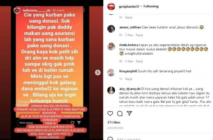 Unggahan akun gosip