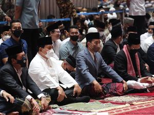 Potret Prabowo Dampingi Jokowi di Momen Idul Adha di Istiqlal