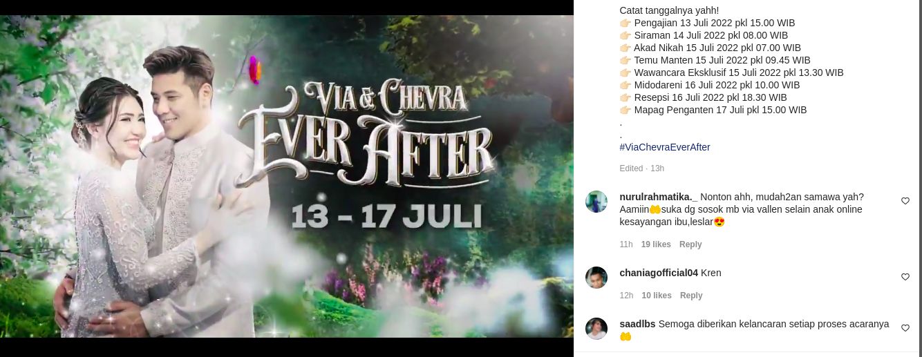 Rangkaian acara pernikahan Via Vallen