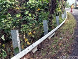Kebangetan, Tiang Rambu-Baut Guardrail di Sukabumi Hilang Dicuri