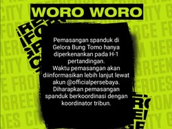 Dear Bonek, Ini Aturan Pasang Spanduk di Tribun Stadion GBT