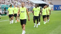 Skuad Tottenham Hotspur sedang jalani latihan pramusim di Korea Seatan. Itu dalam persiapan dimulainya Liga Inggris musim 2022/2023 pada 6 Agustus mendatang (Tottenham Hotspur FC via Getty I/Tottenham Hotspur FC)