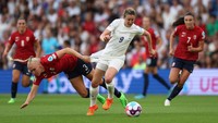 Laga Inggris vs Norwegia berlangsung di Stadion Komunitas American Express, Brighton, Inggris, Selasa, (12/7/2022) dini hari WIB. Dominasi Inggris tak mampu dibendung Norwegia.