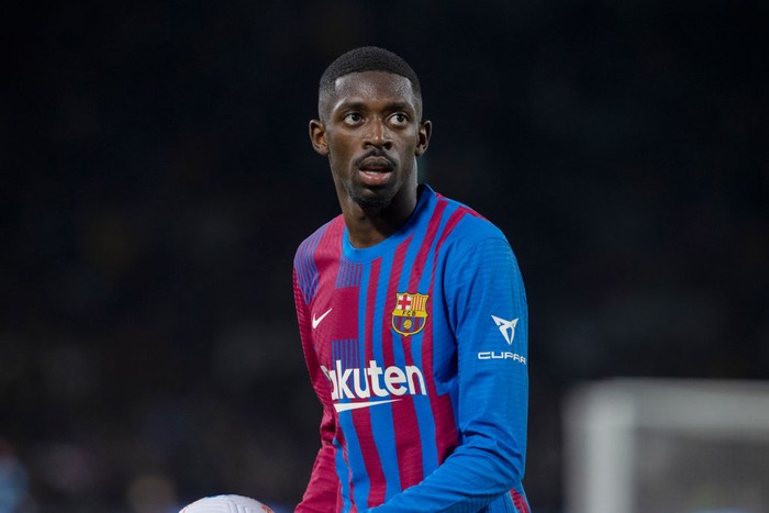 SYDNEY, AUSTRALIA - MAY 25: Ousmane Dembele of FC Barcelona walks to take a corner  during the match between FC Barcelona and the A-League All Stars at Accor Stadium on May 25, 2022 in Sydney, Australia. (Photo by Steve Christo - Corbis/Corbis via Getty Images)