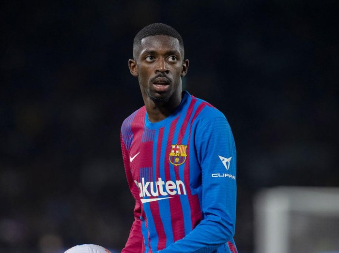 SYDNEY, AUSTRALIA - MAY 25: Ousmane Dembele of FC Barcelona walks to take a corner  during the match between FC Barcelona and the A-League All Stars at Accor Stadium on May 25, 2022 in Sydney, Australia. (Photo by Steve Christo - Corbis/Corbis via Getty Images)