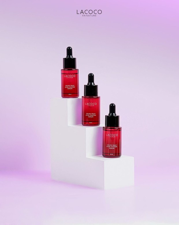 Serum wajah dari Lacoco/Foto: instagram.com/lacoco.id Lacoco Grape Fruit Acne Fighter Serum menjadi produk serum wajah untuk perawatan wajah berjerawat.