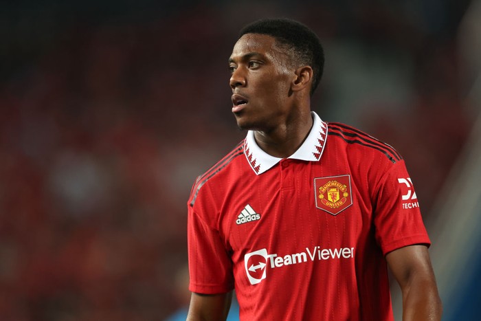 Anthony Martial BANGKOK, THAILAND - JULY 12: Anthony Martial of Manchester United during the preseason friendly match between Liverpool and Manchester United at Rajamangala Stadium on July 12, 2022 in Bangkok, Thailand. (Photo by Matthew Ashton - AMA/Getty Images)