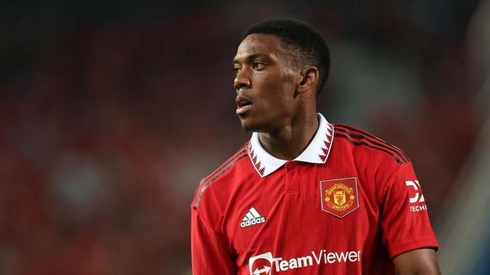 BANGKOK, THAILAND - JULY 12: Anthony Martial of Manchester United  during the preseason friendly match between Liverpool and Manchester United at Rajamangala Stadium on July 12, 2022 in Bangkok, Thailand. (Photo by Matthew Ashton - AMA/Getty Images)