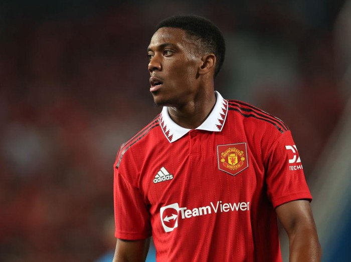 BANGKOK, THAILAND - JULY 12: Anthony Martial of Manchester United  during the preseason friendly match between Liverpool and Manchester United at Rajamangala Stadium on July 12, 2022 in Bangkok, Thailand. (Photo by Matthew Ashton - AMA/Getty Images)