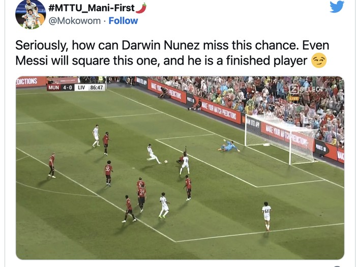 Darwin Nunez, MU vs Liverpool