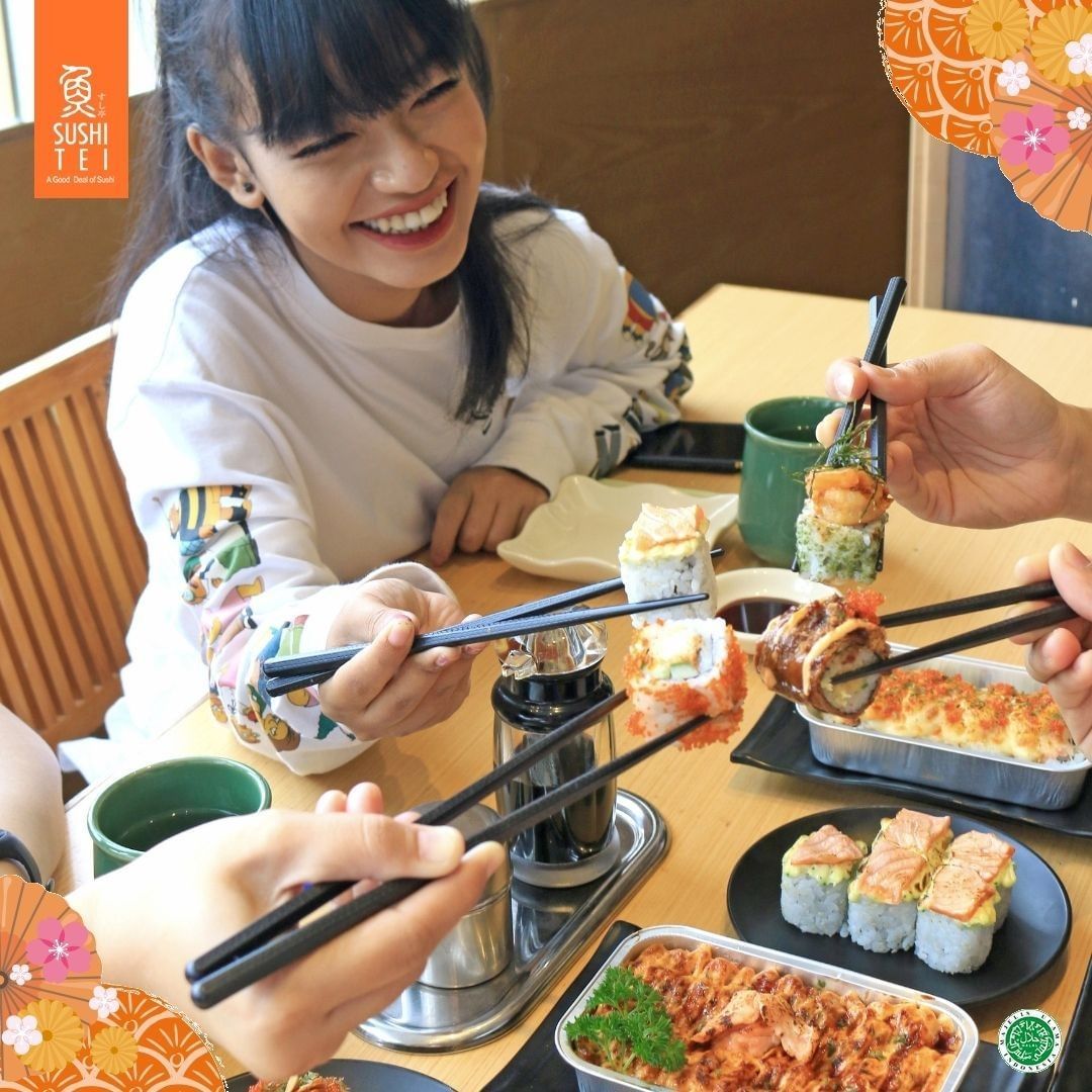 Ilustrasi Makan Gratis di Sushi Tei