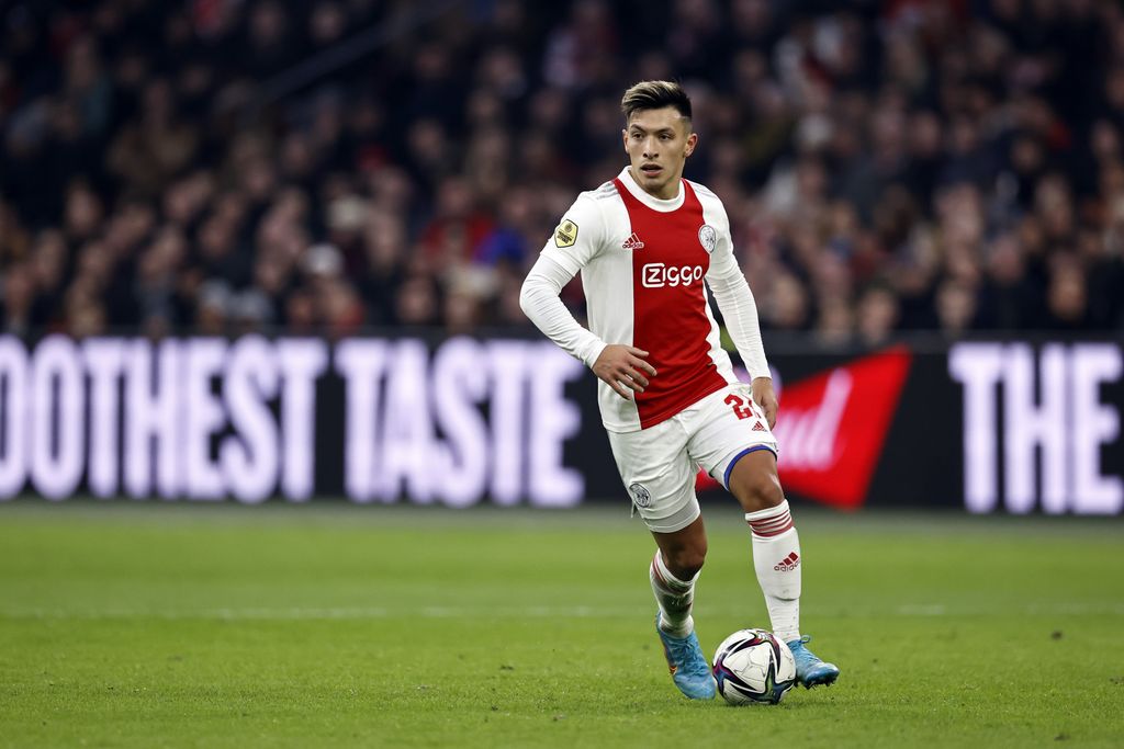 AMSTERDAM - Lisandro Martinez of Ajax during the Dutch Eredivisie match between Ajax Amsterdam and RKC Waalwijk at the Johan Cruijff ArenA on March 6, 2022 in Amsterdam, Netherlands. ANP MAURICE VAN STEEN (Photo by ANP via Getty Images)