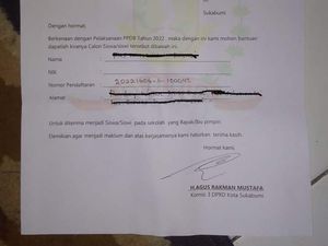 Geger Surat Titip Siswa Berkop DPRD Kota Sukabumi di PPDB SMAN 3 Geger Surat Titip Siswa Berkop DPRD Kota Sukabumi di PPDB SMAN 3