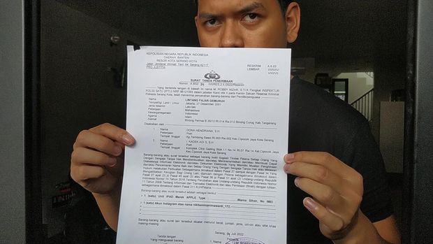 Surat penyitaan barang bukti dari Nikita Mirzani