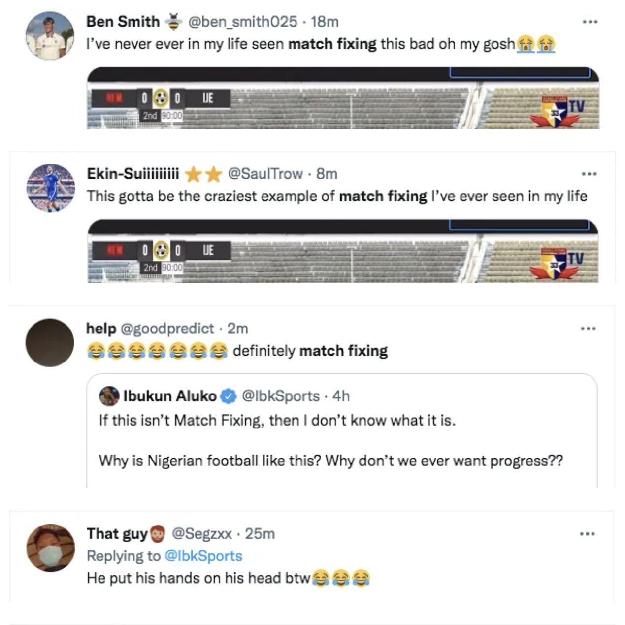 Reaksi netizen atas keanehan di momen adu penalti laga bola di Nigeria.