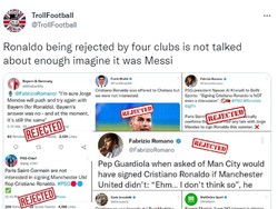 7 klub papan atas Eropa disebut-sebut menolak membeli Cristiano Ronaldo. (Foto: Twitter)