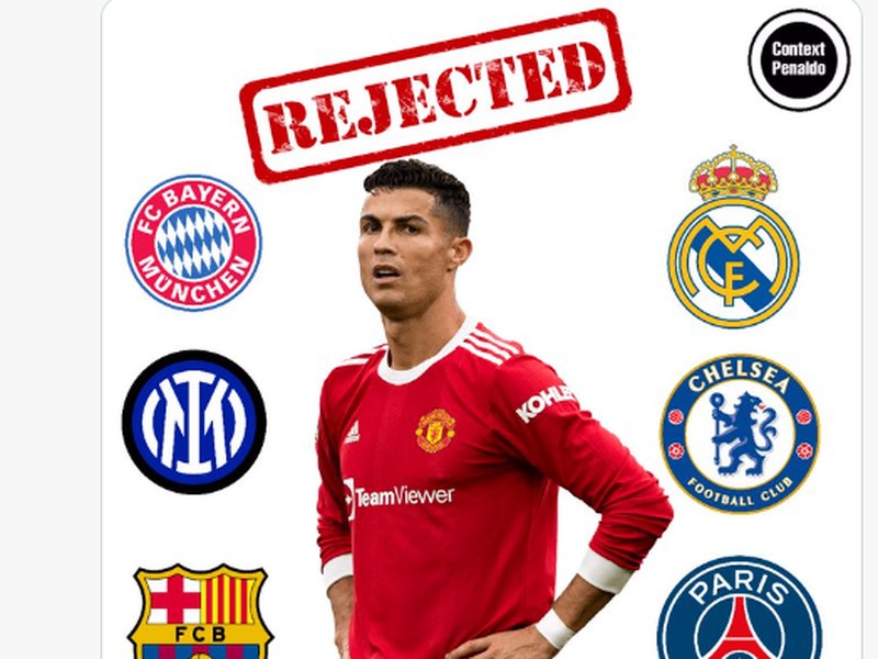 Meme Cristiano Ronaldo ditolak berbagai klub papan atas Eropa.