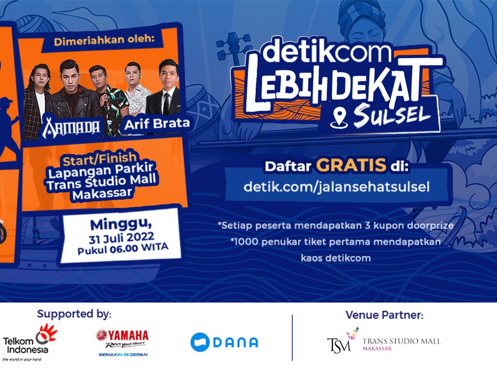 10.443 Orang akan Ikut Jalan Sehat detikcom Lebih Dekat Sulsel 10.443 Orang akan Ikut Jalan Sehat detikcom Lebih Dekat Sulsel
