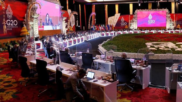 G20-INDONESIA/ G20 Finance Ministers, Central Bank Governors and head of delegates attend the G20 Finance Ministers and Central Bank Governors Meeting in Nusa Dua, Bali, Indonesia, 15 July 2022. Made Nagi/Pool via REUTERS