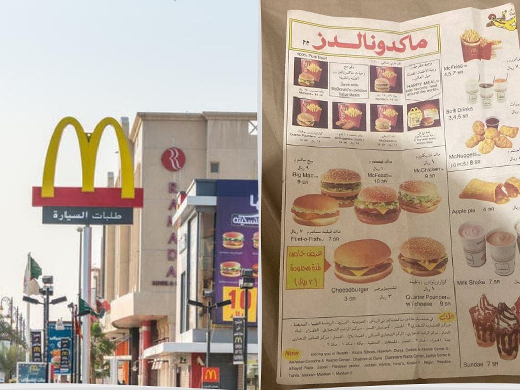 Daftar Menu McD Arab Saudi Tahun 1997 Viral, Netizen Soroti Harganya