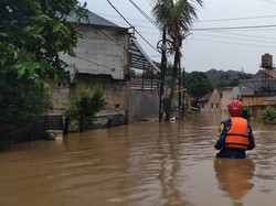 Kondisi Banjir di Bukit Sawangan Indah yang Kini Mulai Surut