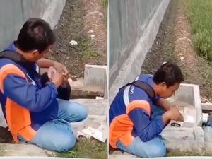 Haru! Ayah Rela Makan Nasi Saja Demi Sisihkan Ayam untuk Keluarga